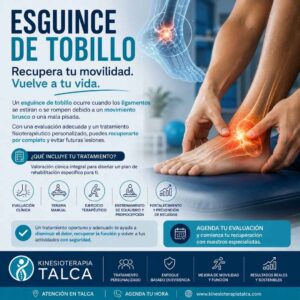 Tratamiento de esguince de tobillo en Talca con kinesiología y fisioterapia especializada