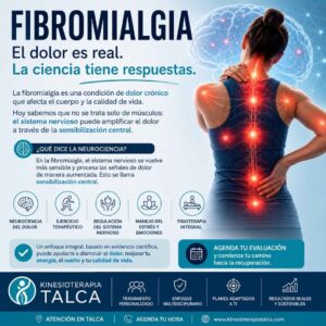 Mujer con fibromialgia y dolor crónico explicados desde la neurociencia del dolor, el ejercicio terapéutico y el tratamiento integral.